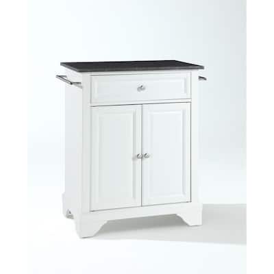 Kitchen Island Cart with Granite Top - Portable Kitchen Storage Island, Modern Kitchen Furniture