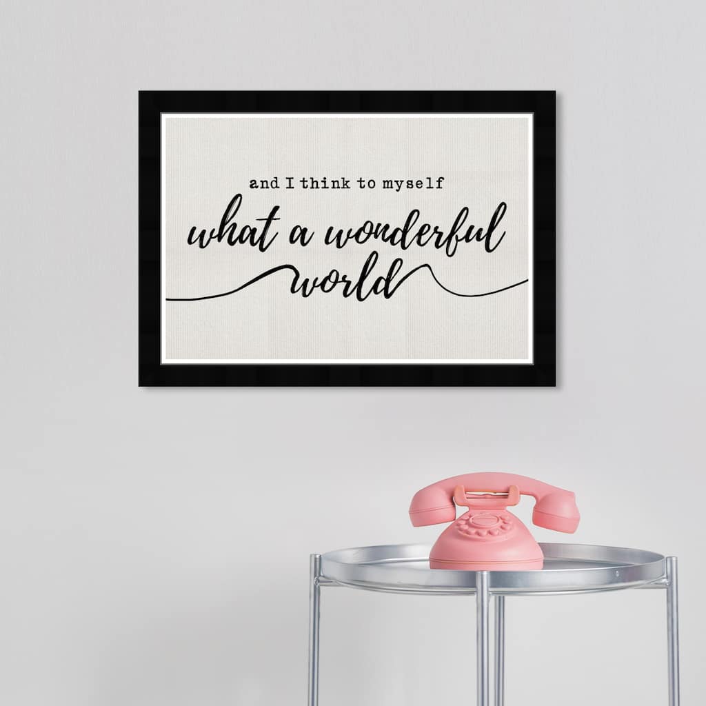 Wynwood Studio 'A Wonderful Life' Typography and Quotes White Wall Art Framed Print