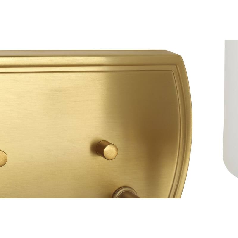 Adley Collection Four-Light Satin Brass Etched Opal Glass New Traditional Bath Vanity Light - 32 in x 6 in x 7.625 in