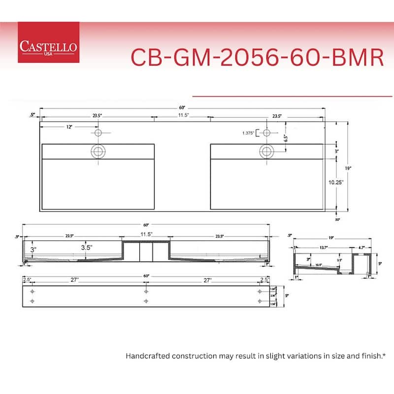Juniper Stone Solid Surface Wall-Mounted Vessel Sink