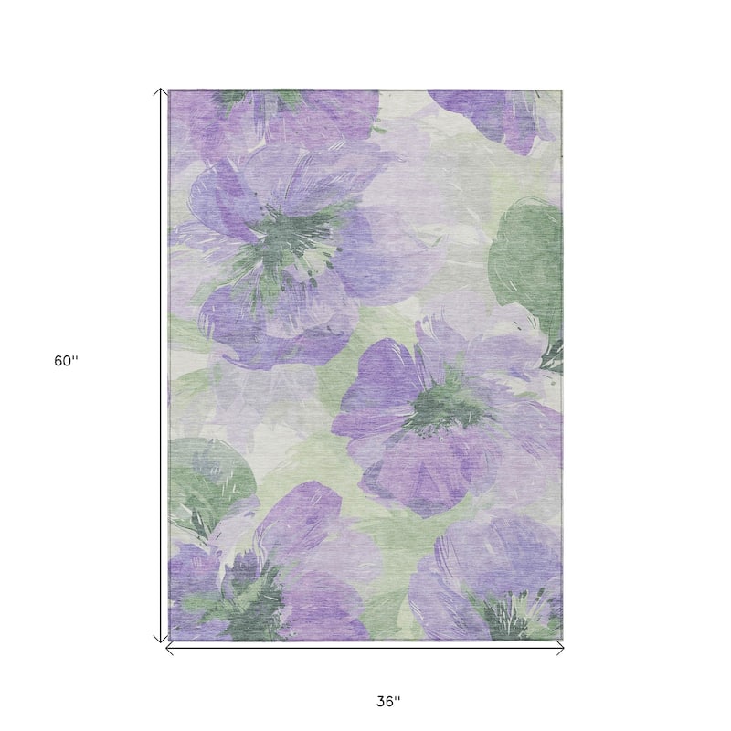 HomeRoots Floral Transitional Rectangle Outdoor Rug