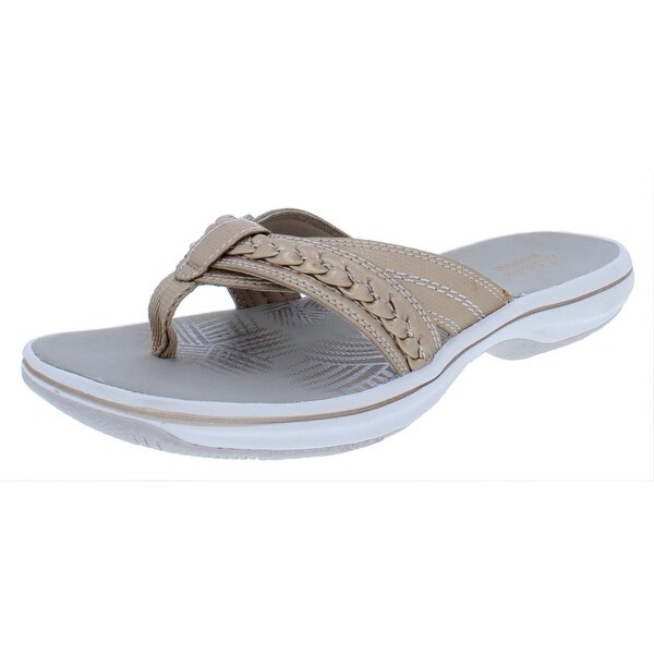 clarks flip flops womens brown