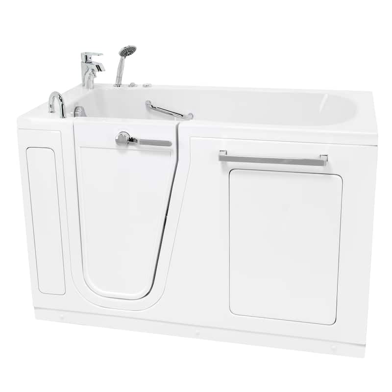 Ella Zen Acrylic Hydro Massage Walk in Tub 30"x60", 2 Piece Faucet - Left Door + Heated Seat - Hydro Massage
