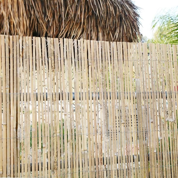 Backyard X-Scapes Natural Raw Split Bamboo Slat Fence 6 ft H x 6 ft L (2-Pack)