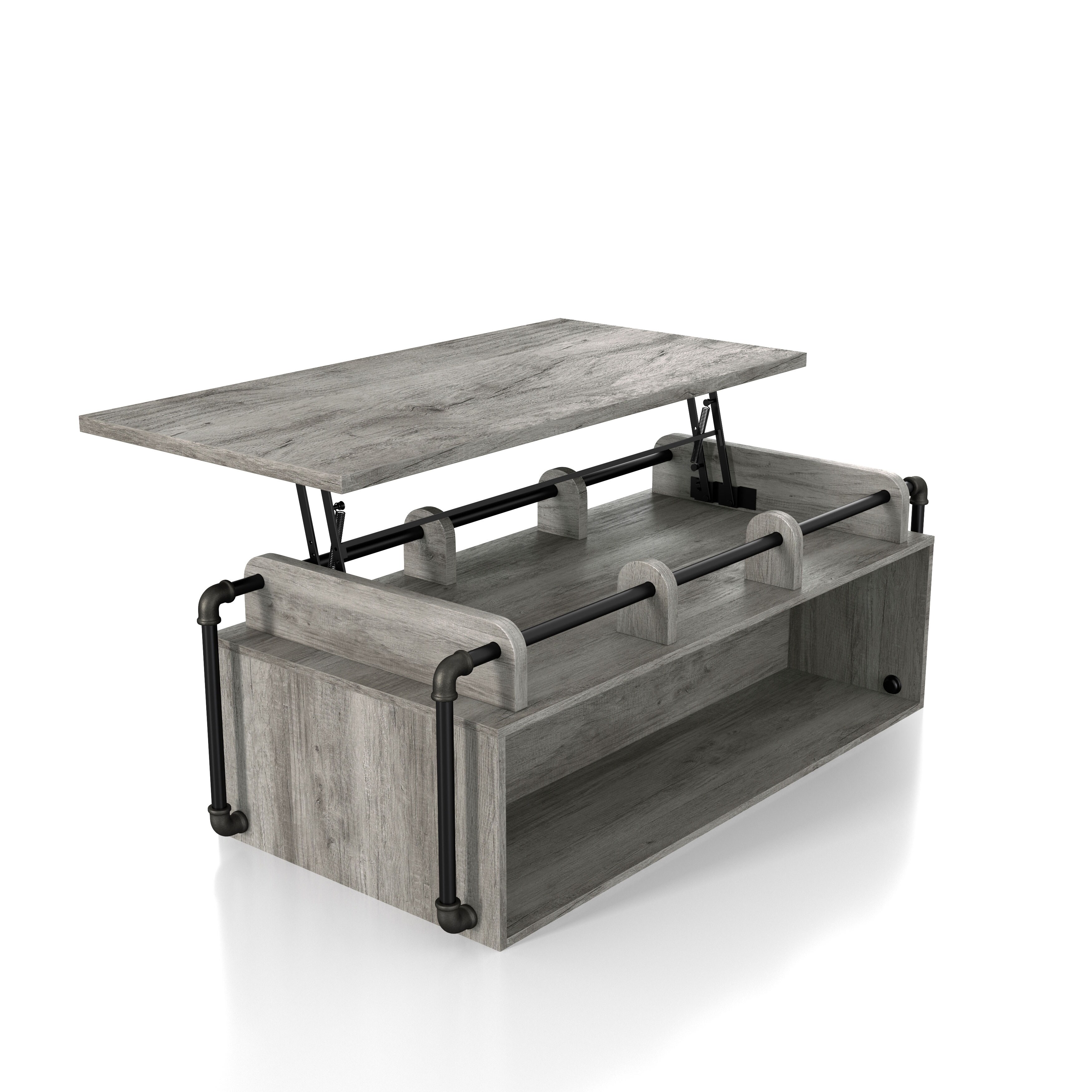 Callis Industrial 52 inch Lift Top Coffee Table by Furniture of