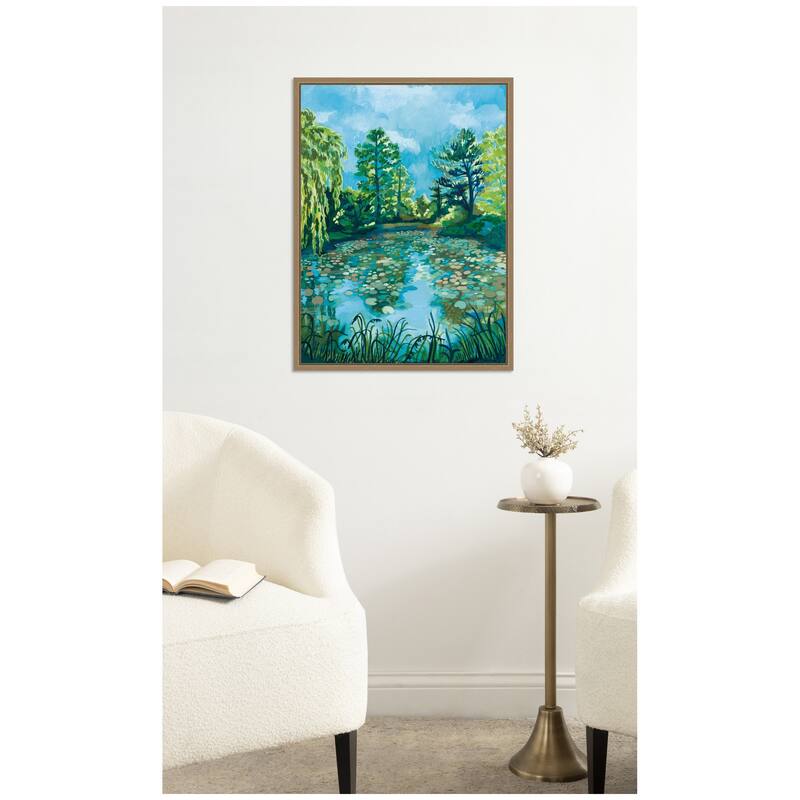 Kate and Laurel Botanical Garden by Lucia Gianello Framed Canvas Wall Art Print