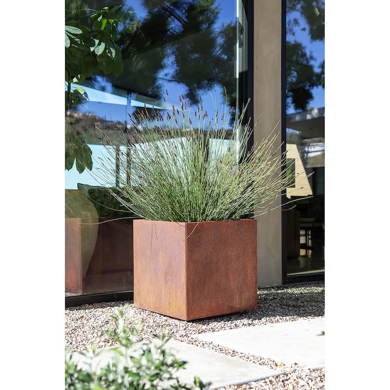 Veradek Corten Steel Series Cube Planter