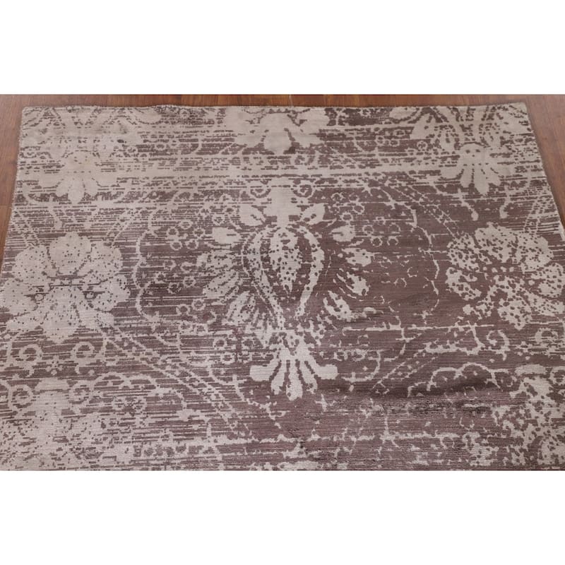 All-Over Abstract Indian Modern Area Accent Rug Handmade Wool Carpet - 3'7"x 5'4"