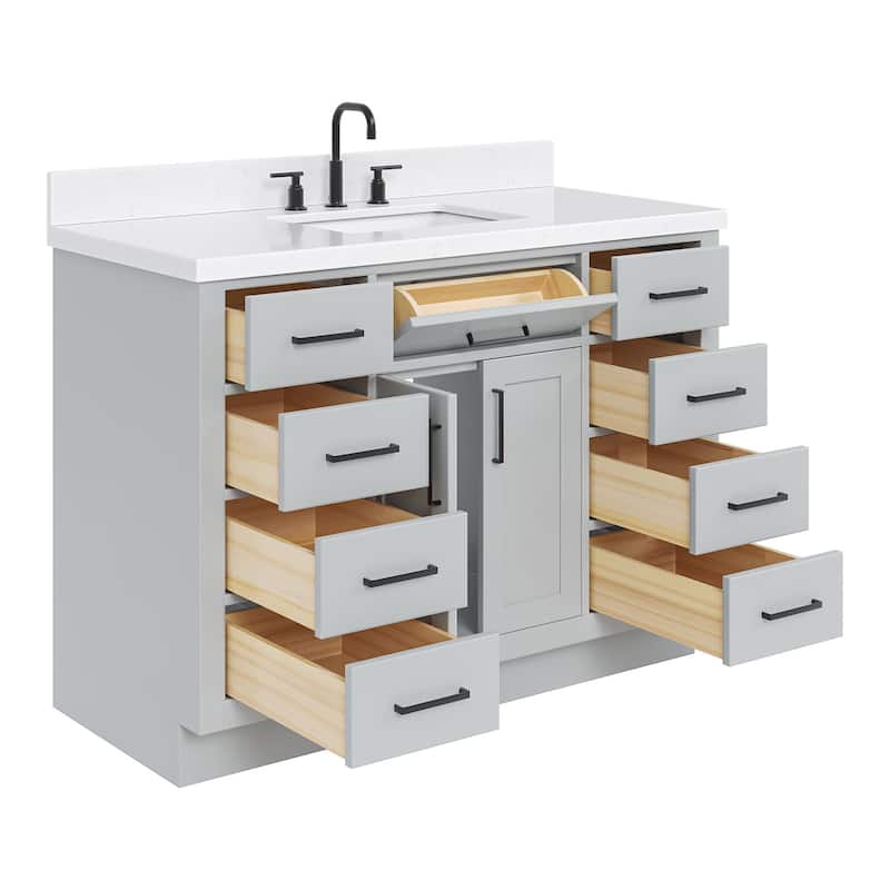 Ariel T048SCQRVO Hepburn 48" Free Standing Single Basin Vanity Set