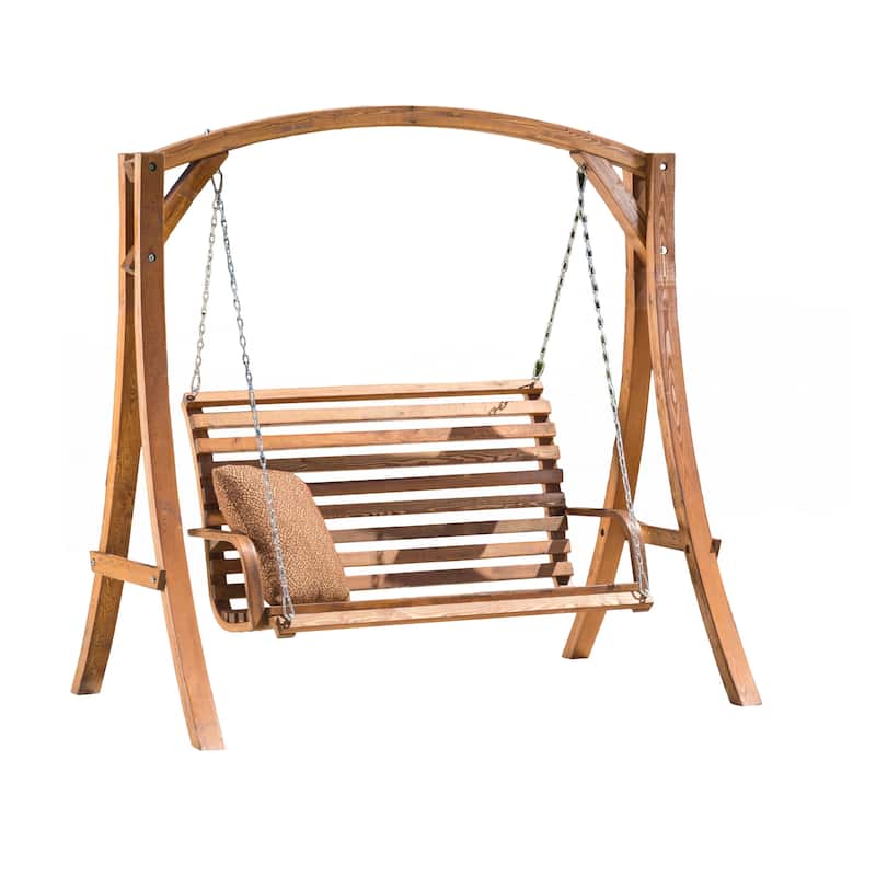 Larch Wood Swinging Loveseat