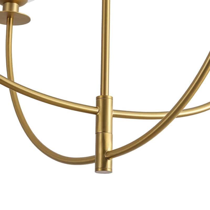 Modern 4-Light Cup Shape Clear Glass Arc Metal Chandelier - 29.7 in