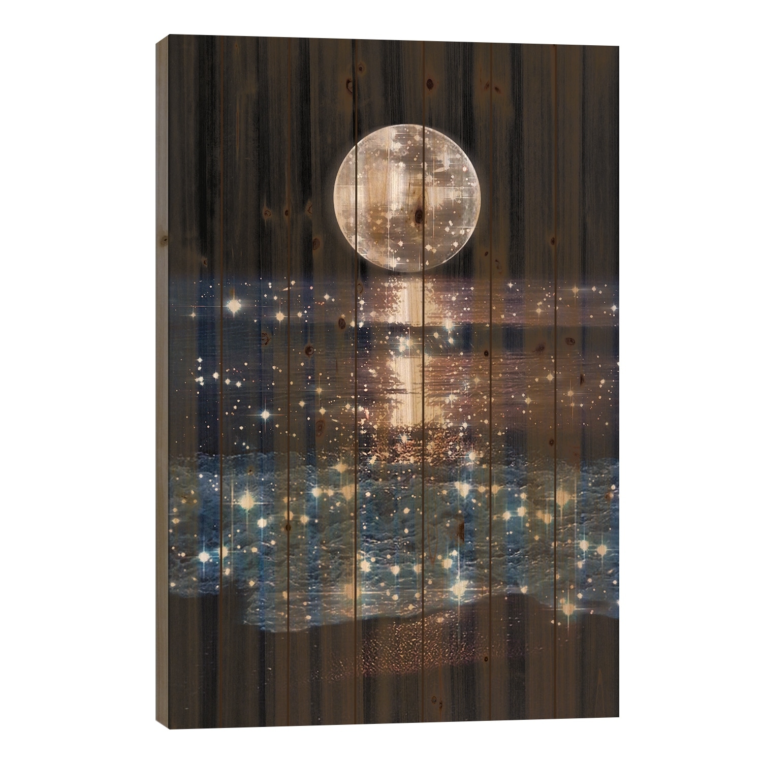 Sunset Print On Wood by Yana Potter - Multi-Color