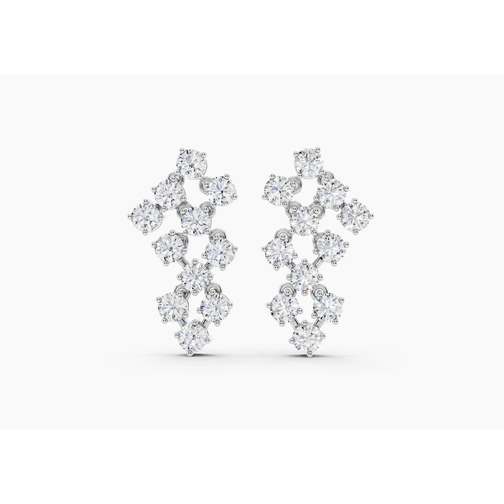 14K Gold Chandelier Lab Grown Diamond Fashion Drop Earrings 2.24 CTTW