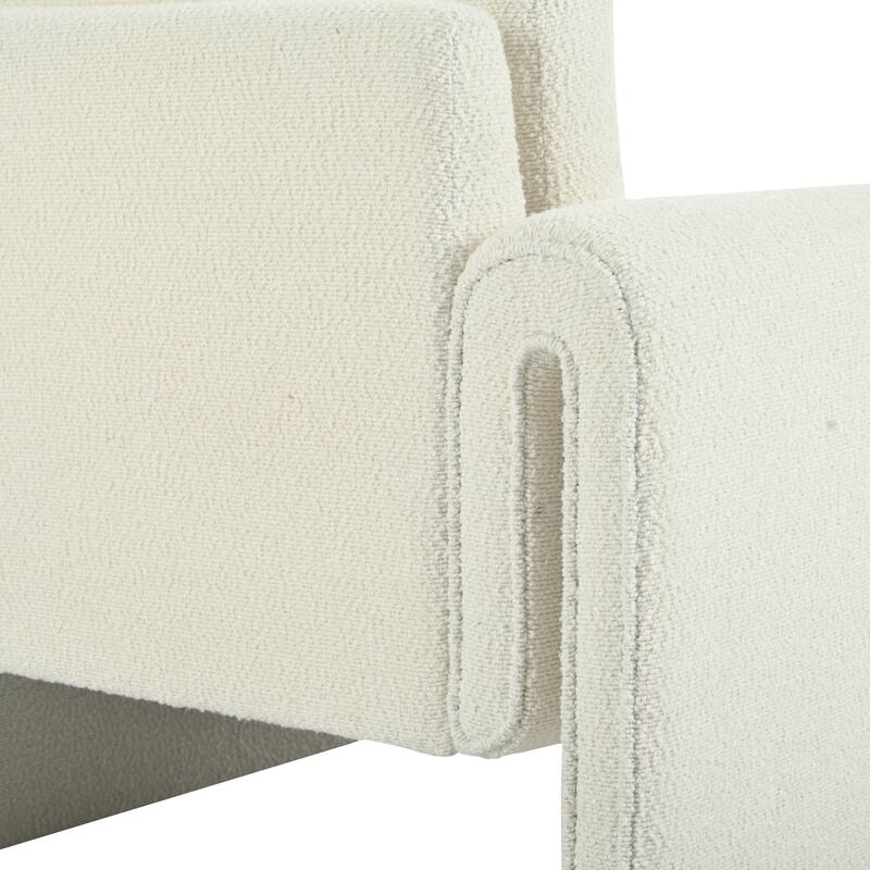 Modern Bouclé Upholstered Accent Chair - Ideal for Living Room, Bedroom & Office, with Sturdy Support and Luxurious Comfort