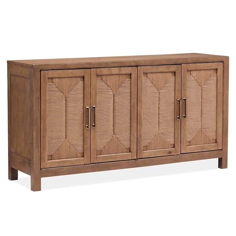 Magnussen Home Lindon Belgian Wheat Buffet - 64''W x 18''D x 34''H - 64''W x 18''D x 34''H - Belgian Wheat