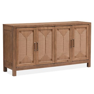 Magnussen Home Lindon Belgian Wheat Buffet - 64''W x 18''D x 34''H