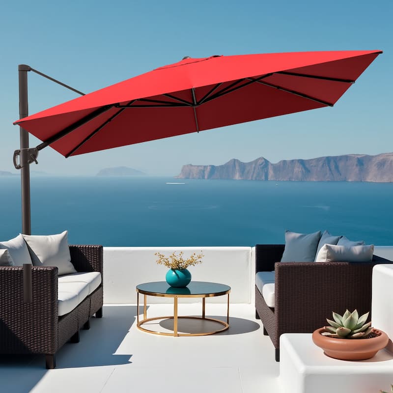 Outdoor Patio Umbrella 9 FT x 11 FT Cantilever-Offset Umbrella
