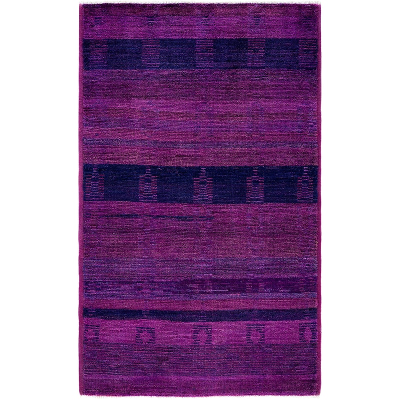Overdyed One-of-a-Kind Hand-Knotted Area Rug - Purple - 3' 9" x 6' 1"