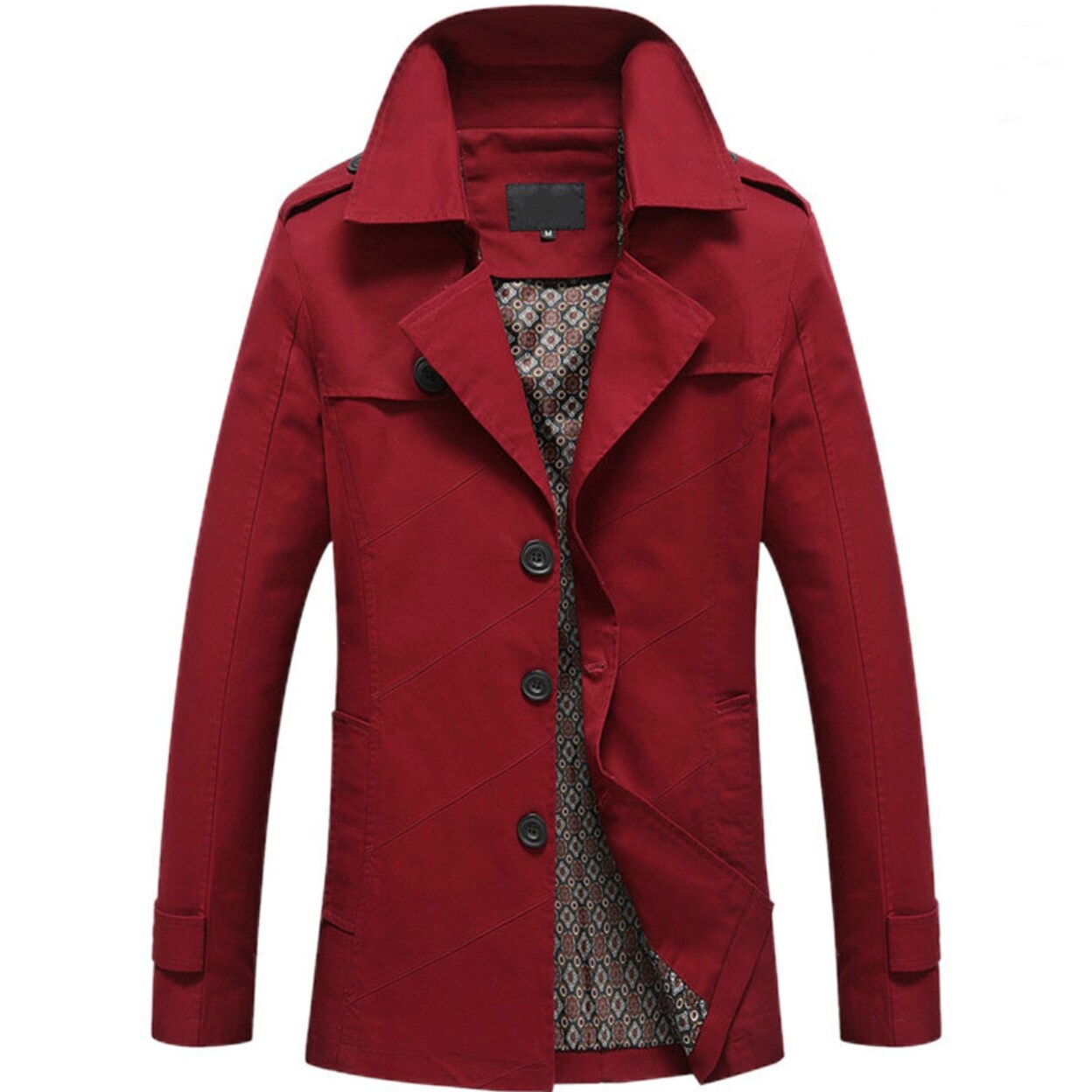 red casual coat