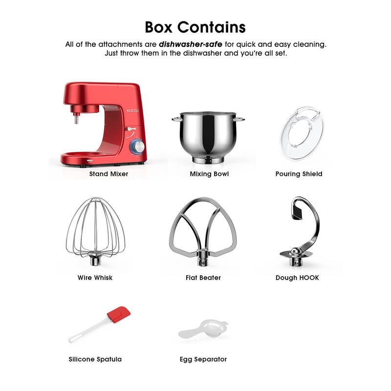 8.5 QT Double Handle Stand Mixer, 6 Speed with Pulse Electric Kitchen