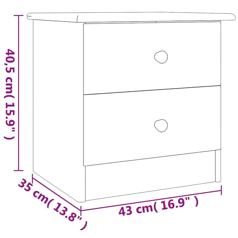 vidaXL Bedside Cabinet Nightstand End Table Living Room Bedroom Solid Wood Pine