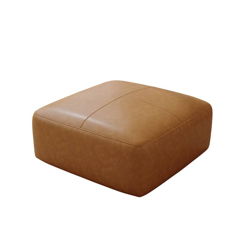 Elliot 22"/ 35"/ 43" W Modern Rectangular Genuine Leather Ottoman