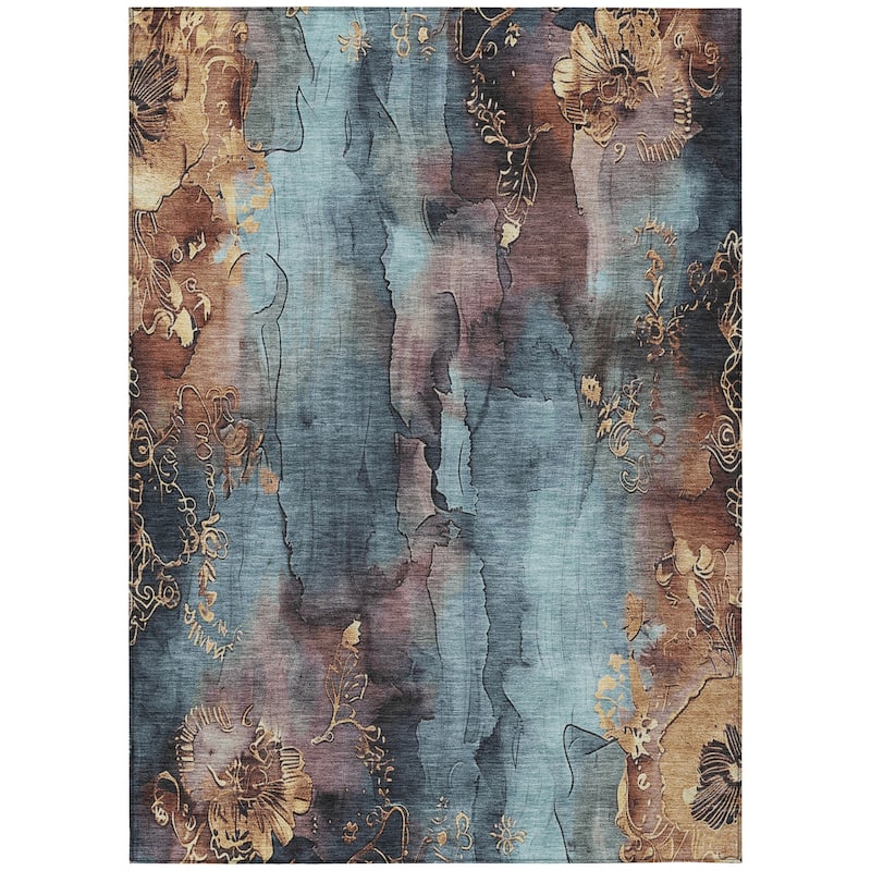 HomeRoots Floral Transitional Rectangle Outdoor Rug