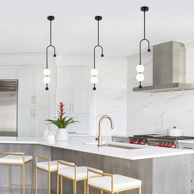 Dual Globe LED Pendant Light Dimmable Modern Hanging Fixture