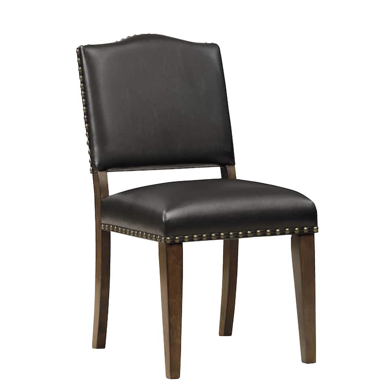 Faux Leather Dining Chair with Nail Heads - Set of 2