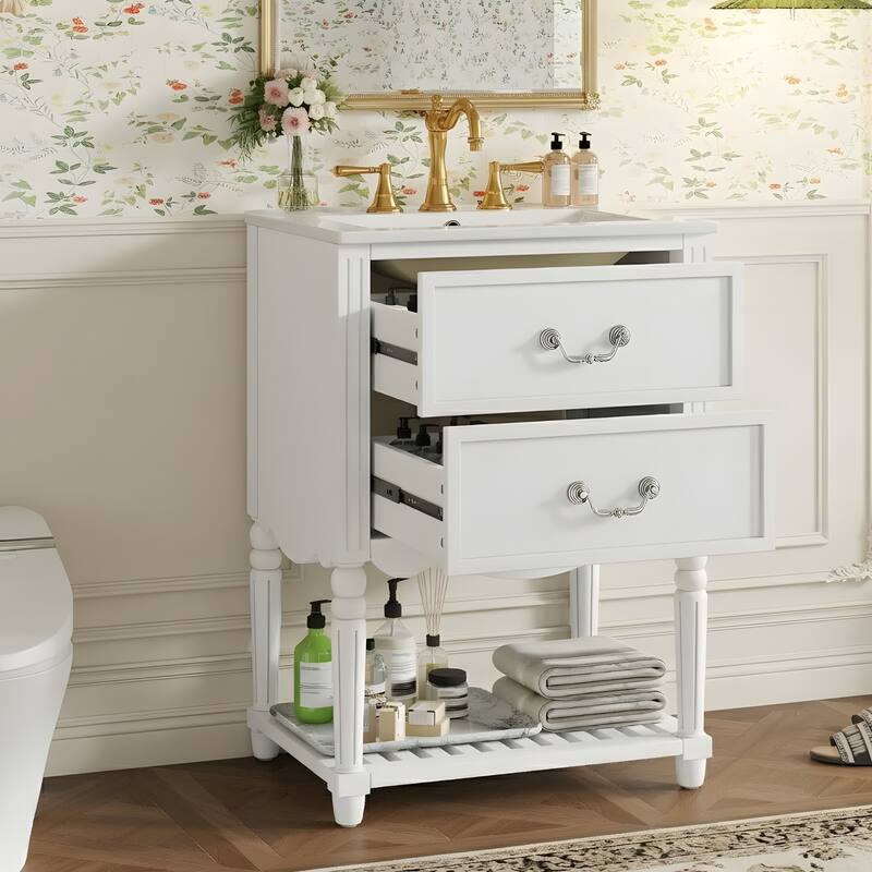 24'' Bathroom Vanity with Ceramic Sink