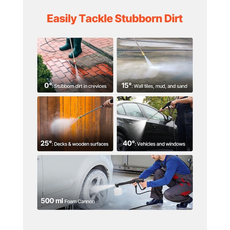 Electric Pressure Washer Max 4200 PSI 2.8 GPM with Nozzles & Foam Cannon - 11.02" x 9.84" x 28.35"