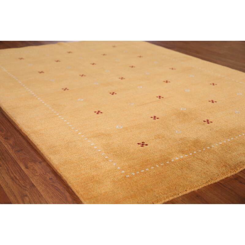 Gabbeh Indian Rug Handmade Bedroom Tribal Wool Carpet - 4'6" x 6'4" - 4'6" x 6'4" - Yellow