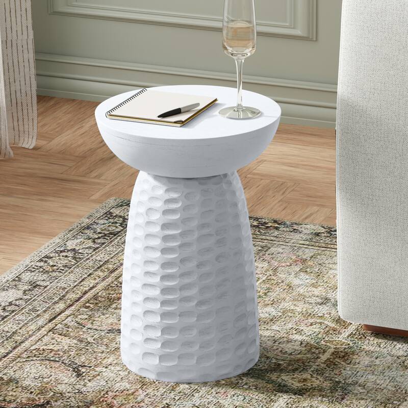 WYNDENHALL Willis 13" Wide Solid Wood Contemporary Accent Table & Fully Assembled - 12.6" D x 12.6" W x 17.7" H - White