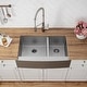 preview thumbnail 12 of 24, KRAUS Standart PRO Stainless Steel 36 in 2-Bowl Farmhouse Kitchen Sink