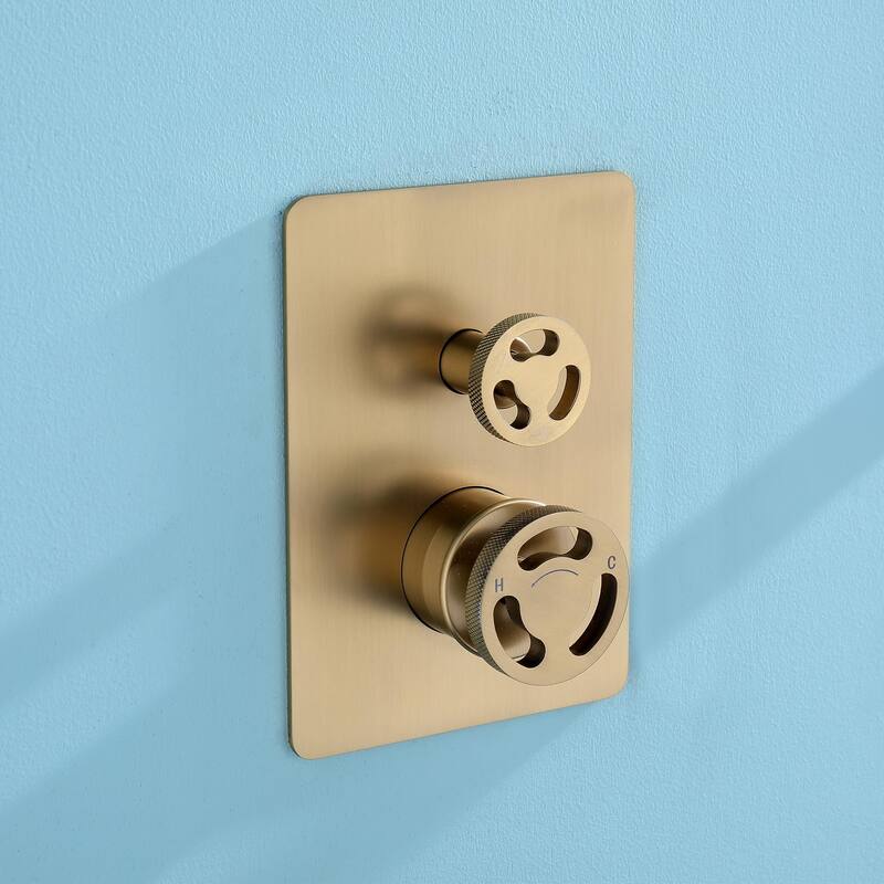 Round 2Handle TwoFunction Concealed Bathroom Shower Set Shower System