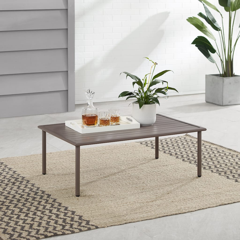 Cali Bay Outdoor Metal Coffee Table - 23.5"x39.25"x13.75"