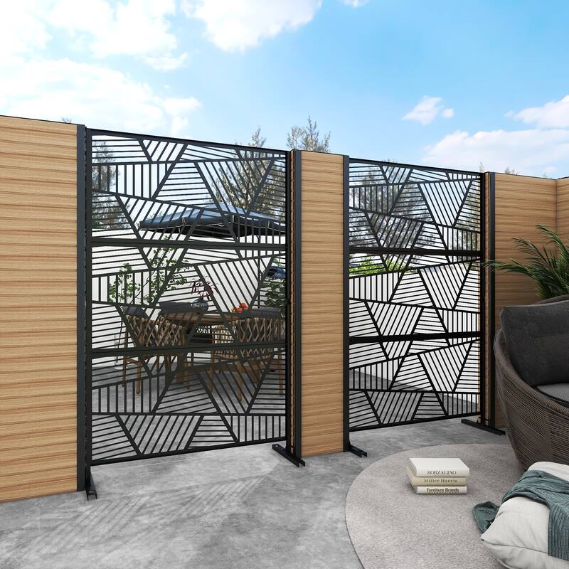 Outdoor Privacy Screen with Stand (Set of 2)