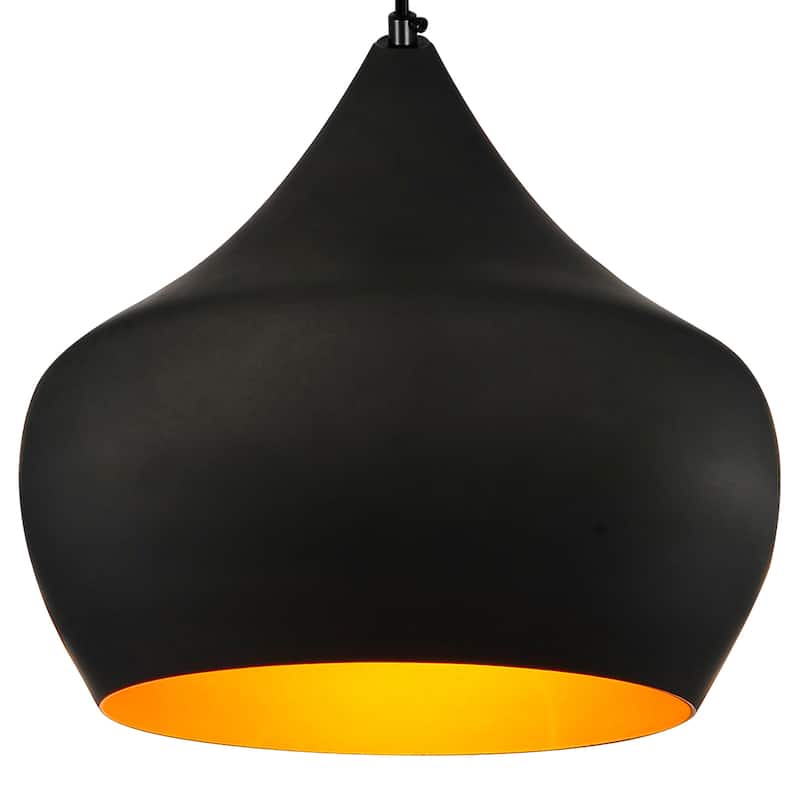 Dynamic 15 Inch 1 Light Down Pendant With Black Finish