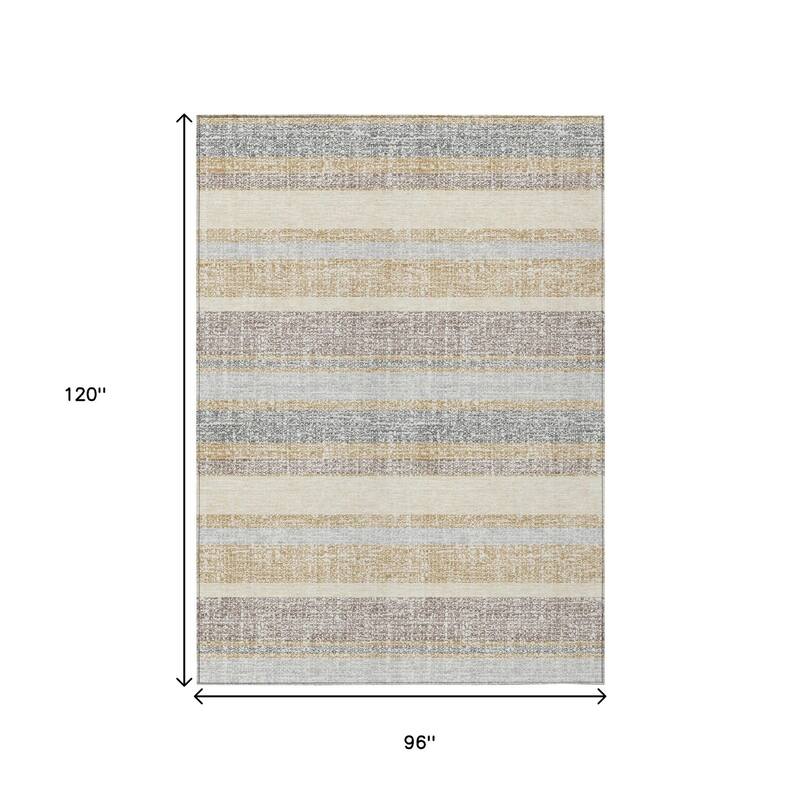 HomeRoots Striped Transitional Rectangle Outdoor Rug