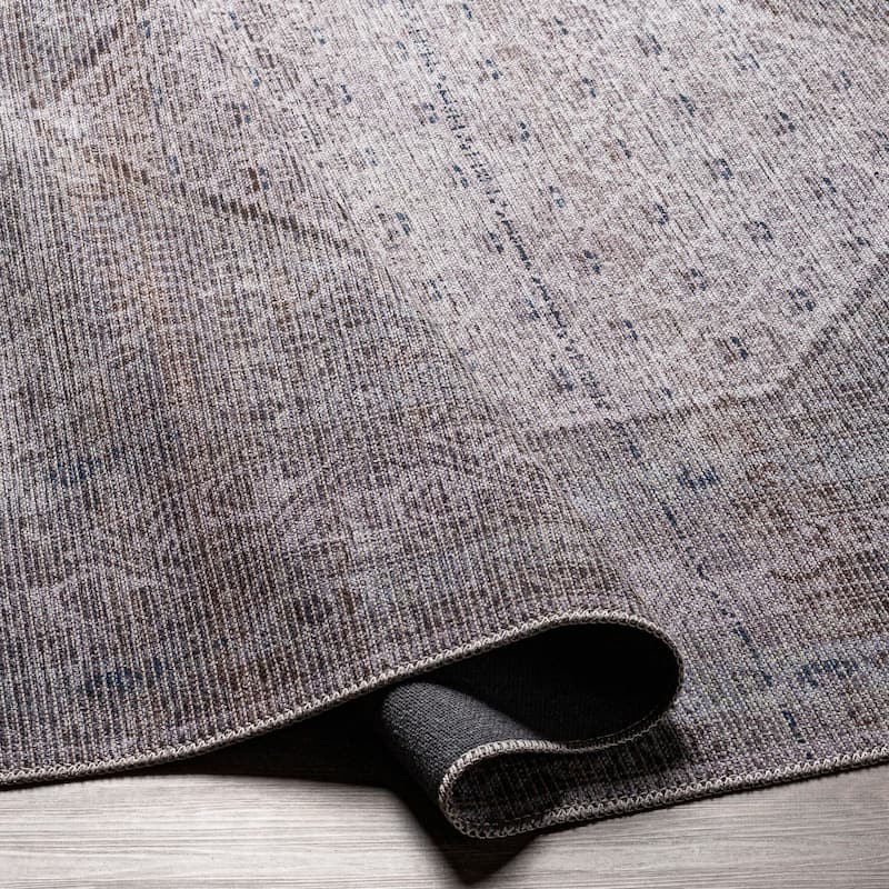 Livabliss Kori Moody Medallion Printed Machine Washable Area Rug