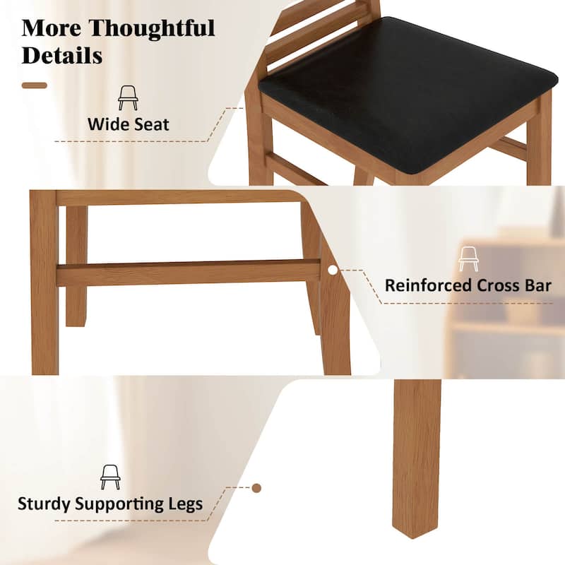 Costway Modern Dining Chair Set of 2/4 Kitchen Chair with Rubber Wood - See Details