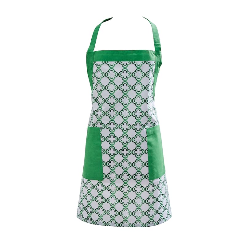 Patricia Heaton Home Green Geo Apron - 28.5 x 28 x 0.1