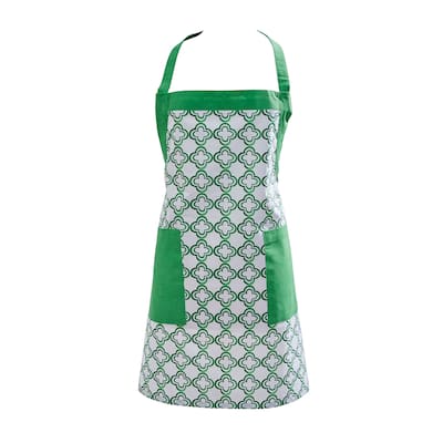 Patricia Heaton Home Green Geo Apron - 28.5 x 28 x 0.1