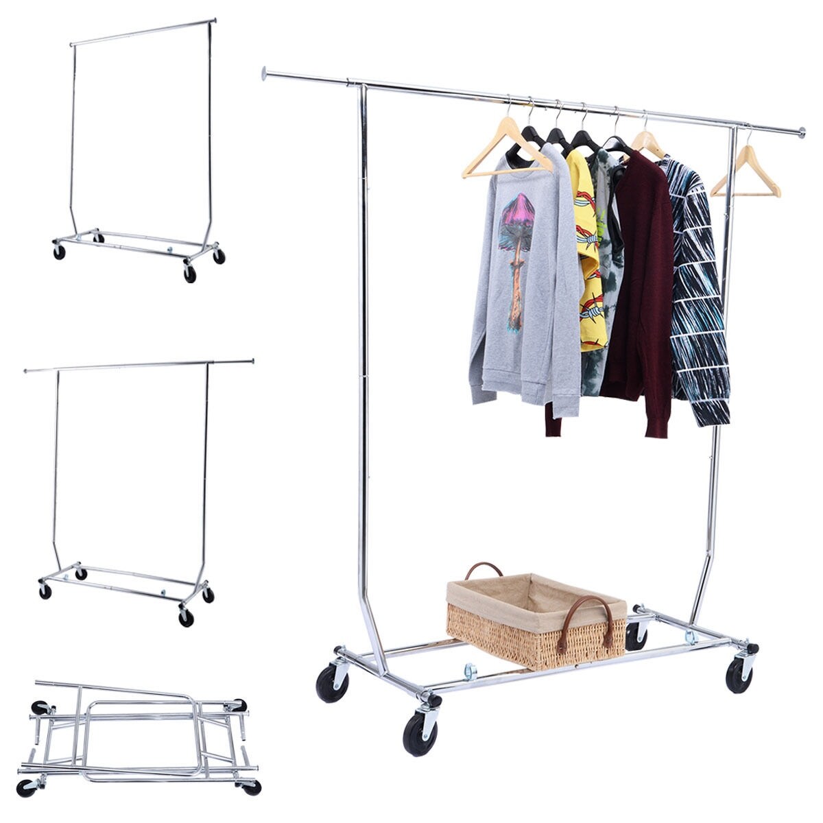 Shop Costway Heavy Duty Commercial Grade Clothing Garment Rolling