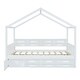preview thumbnail 26 of 34, Wooden House Headboard Bed Frame w/ Shelves & Mini-cabinet, Unisex