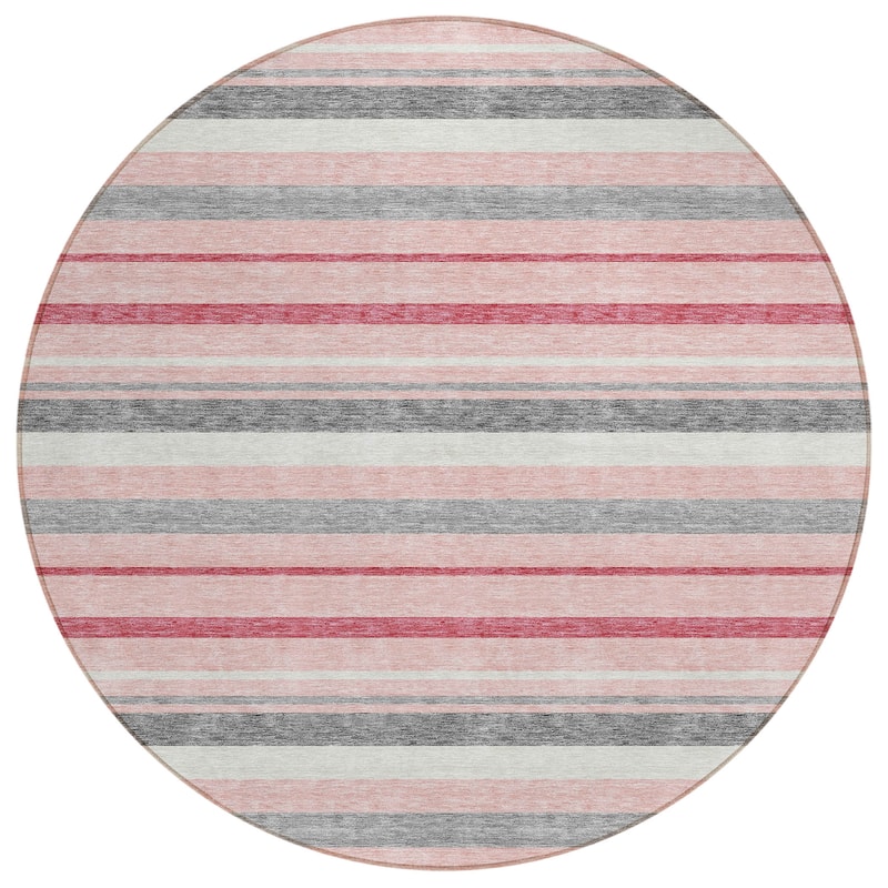 Machine Washable Indoor/ Outdoor Chantille Contemporary Stripes Rug