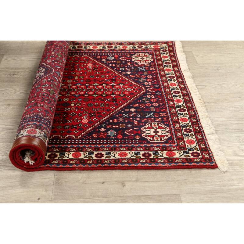 Vegetable Dye Tribal Abadeh Nafar Persian Area Rug Wool Handmade - 3'4" x 4'10"
