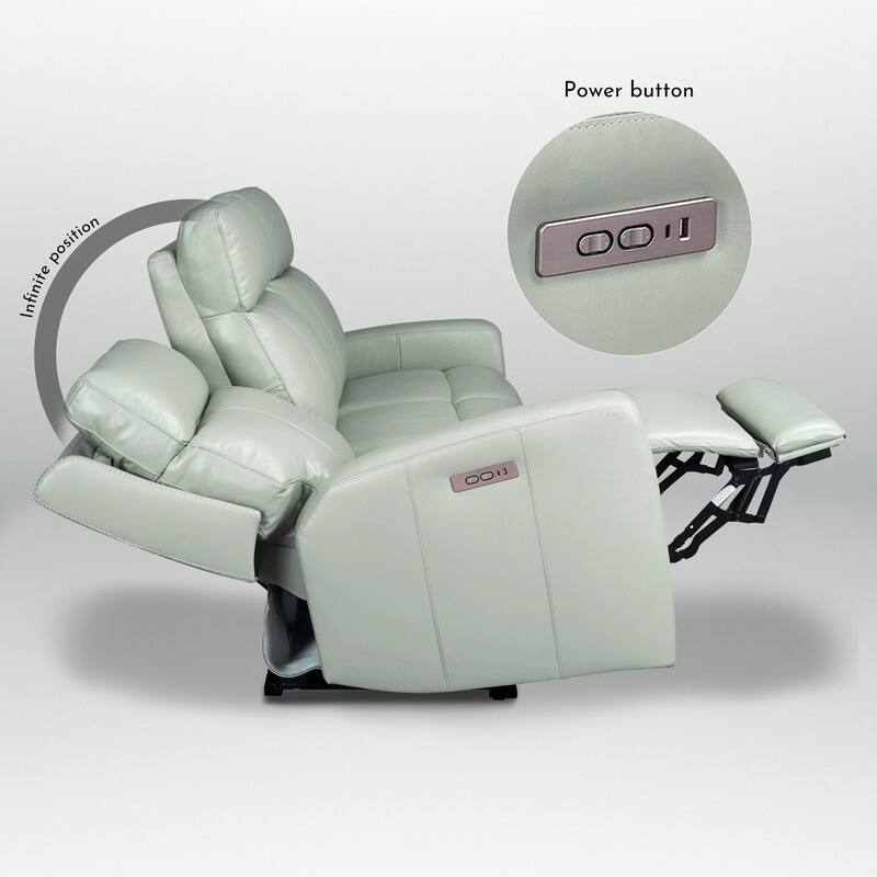 81.5'' Genuine Leather Zero Gravity Power Recliner Sofa with Power Headrest, USB&USB-C Port