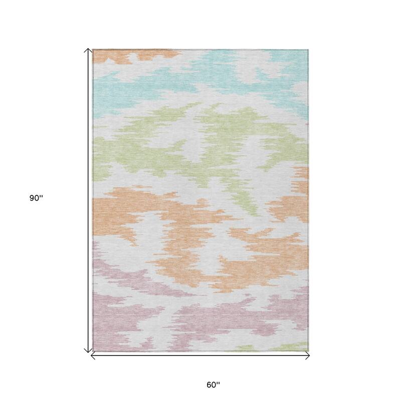 HomeRoots Abstract Transitional Rectangle Outdoor Rug