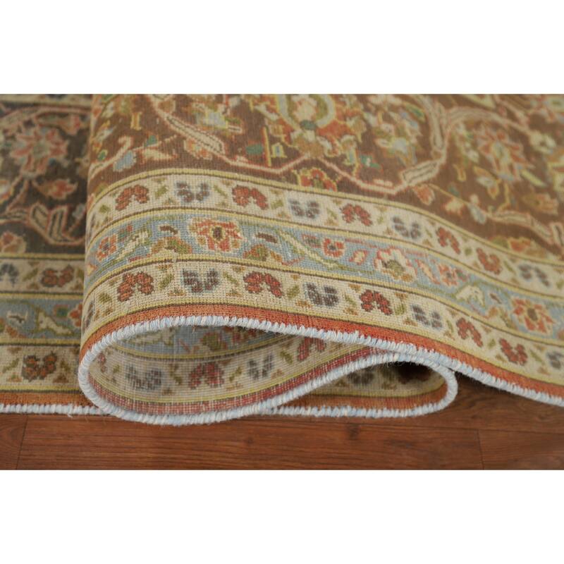 Traditional Kashan Vintage Persian Area Rug Handmade Wool Carpet - 9'3" x 13'0"